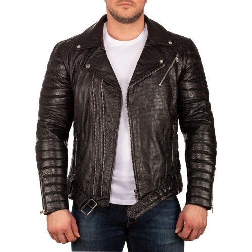 Reichstadt slim fit Echtleder Jacke Crocodile Herren    - 20RS23LUX