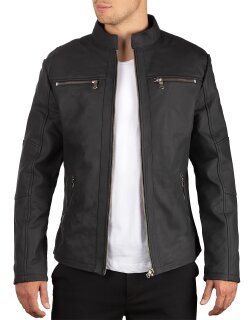 Reichstadt regular fit Echtlederjacke Herren Silver Zipper   - 20RS20LUX