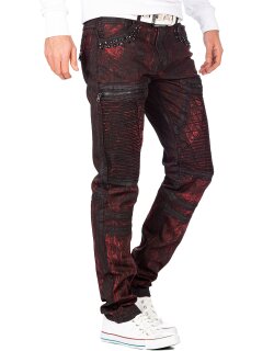Cipo & Baxx regular fit Jeans Herren Stonewashed CD581 Bordeaux W40/L32