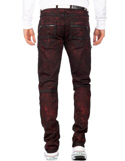 Cipo & Baxx regular fit Jeans Herren Stonewashed CD581 Bordeaux W40/L32