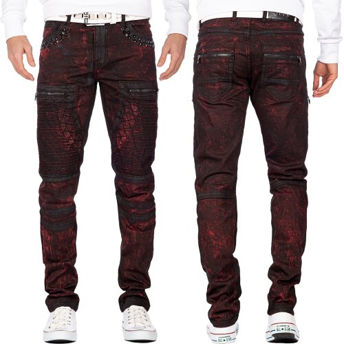 Cipo & Baxx regular fit Jeans Herren Stonewashed CD581 Bordeaux W32/L34