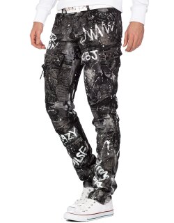 Cipo & Baxx regular fit Jeans Herren Glitzer CD572 Black W36/L34