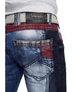 Cipo & Baxx bequem Jeans Herren Stonewashed CD574 Blue W36/L34