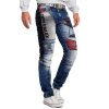 Cipo & Baxx bequem Jeans Herren Stonewashed CD574 Blue W36/L34
