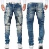 Cipo & Baxx regular fit Jeans Herren Stonewashed CD523 Blue W36/L32