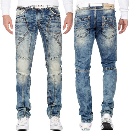 Cipo & Baxx regular fit Jeans Herren Stonewashed CD535 Blue W31/L32