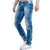 Cipo & Baxx straight fit Jeans Herren Stonewashed CD319 Blue W32/L36
