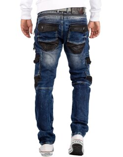 Cipo & Baxx straight fit Jeans Herren Stonewashed CD586 Blue W36/L32