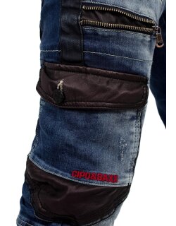 Cipo & Baxx straight fit Jeans Herren Stonewashed CD586 Blue W36/L32
