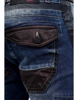 Cipo & Baxx straight fit Jeans Herren Stonewashed CD586 Blue W36/L32
