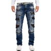 Cipo & Baxx straight fit Jeans Herren Stonewashed CD586 Blue W36/L32