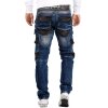 Cipo & Baxx straight fit Jeans Herren Stonewashed CD586 Blue W32/L34