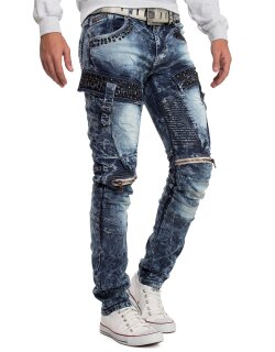 Cipo & Baxx regular fit Jeans Herren Stonewashed CD494 Blue W32/L32
