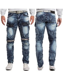 Cipo & Baxx regular fit Jeans Herren Stonewashed CD494 Blue W32/L32