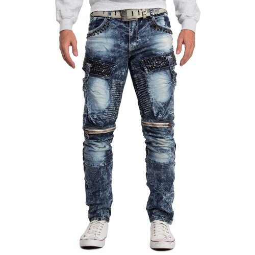 Cipo & Baxx regular fit Jeans Herren Stonewashed CD494 Blue W36/L32