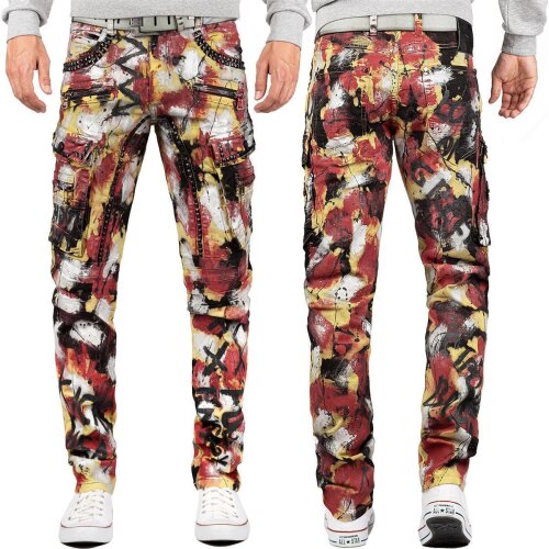 Cipo & Baxx regular fit Jeans Herren Stonewashed CD587 Red W40/L34