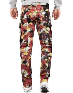 Cipo & Baxx regular fit Jeans Herren Stonewashed CD587 Red W40/L34