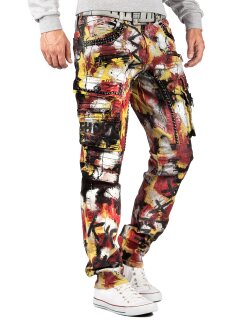 Cipo & Baxx regular fit Jeans Herren Stonewashed CD587 Red W40/L34