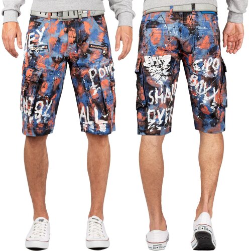 Cipo & Baxx Regular Fit Shorts Herren Ohne Waschung  CK204 Blue W34