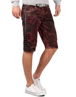 Cipo & Baxx Regular Fit Shorts Herren Ohne Waschung  CK207 Bordeaux W34