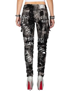 Cipo & Baxx straight fit Jeans Damen Mid Waist WD397 Black W27/L32