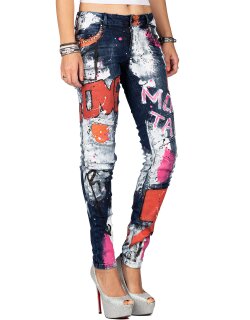 Cipo & Baxx Slim Fit Jeans Damen WD399 Blue W28/L32