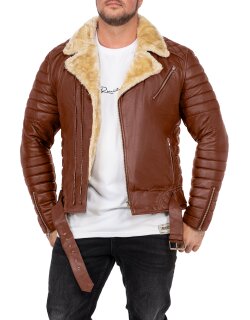 Reichstadt slim fit Echtlederjacke Herren Black Zipper   - RS008LUX