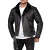 Reichstadt slim fit Echtlederjacke Herren Black Zipper   - RS008LUX