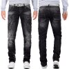 Cipo & Baxx Regular Fit Jeans Herren Stonewashed  CD296 Black W32/L30