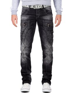 Cipo & Baxx Regular Fit Jeans Herren Stonewashed  CD296 Black W34/L30