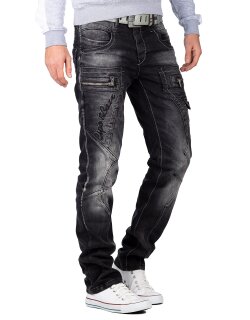 Cipo & Baxx Regular Fit Jeans Herren Stonewashed  CD296 Black W30/L32