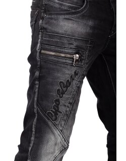 Cipo & Baxx Regular Fit Jeans Herren Stonewashed  CD296 Black W34/L32