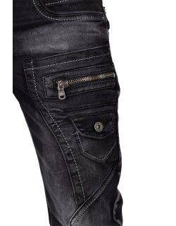 Cipo & Baxx Regular Fit Jeans Herren Stonewashed  CD296 Black W40/L32