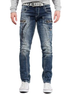 Cipo & Baxx Regular Fit Jeans Herren Stonewashed  CD296 Blue W40/L32
