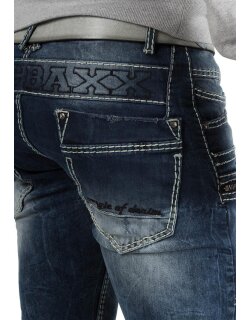 Cipo & Baxx Regular Fit Jeans Herren Stonewashed  CD296 Blue W40/L32