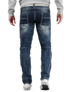 Cipo & Baxx Regular Fit Jeans Herren Stonewashed  CD296 Blue W36/L34