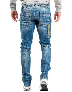 Cipo & Baxx Regular Fit Jeans Herren Stonewashed CD293 Blue W31/L32