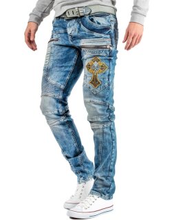 Cipo & Baxx Regular Fit Jeans Herren Stonewashed CD293 Blue W31/L32