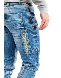 Cipo & Baxx Regular Fit Jeans Herren Stonewashed CD293 Blue W31/L32