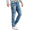 Cipo & Baxx Regular Fit Jeans Herren Stonewashed CD293 Blue W31/L32