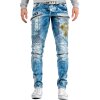Cipo & Baxx Regular Fit Jeans Herren Stonewashed CD293 Blue W32/L32