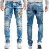 Cipo & Baxx Regular Fit Jeans Herren Stonewashed CD293 Blue W33/L32