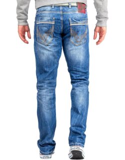 Cipo & Baxx regular fit Jeans Herren Stonewashed C0595 Blue W33/L32