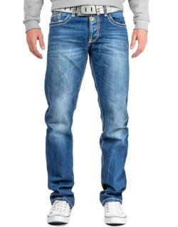 Cipo & Baxx Regular Fit Jeans Herren Stonewashed  C0688 Blue W38/L32
