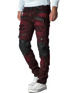 Cipo & Baxx slim fit Jeans Herren Stonewashed CD481 Bordeaux W46/L32