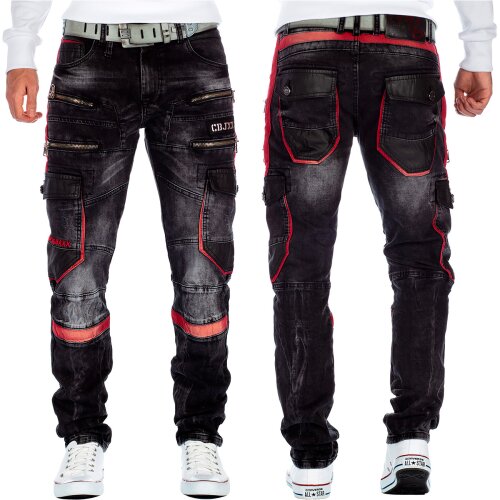 Cipo & Baxx straight fit Jeans Herren Stonewashed CD561 Black W29