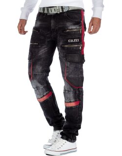 Cipo & Baxx straight fit Jeans Herren Stonewashed CD561 Black W29