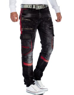 Cipo & Baxx straight fit Jeans Herren Stonewashed CD561 Black W44/L32