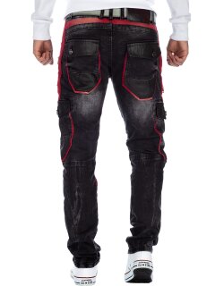 Cipo & Baxx straight fit Jeans Herren Stonewashed CD561 Black W32/L36
