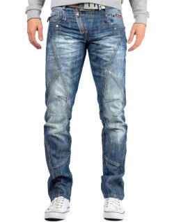 Cipo & Baxx Regular Fit Jeans Herren Stonewashed  C0751 Blue W32/L36